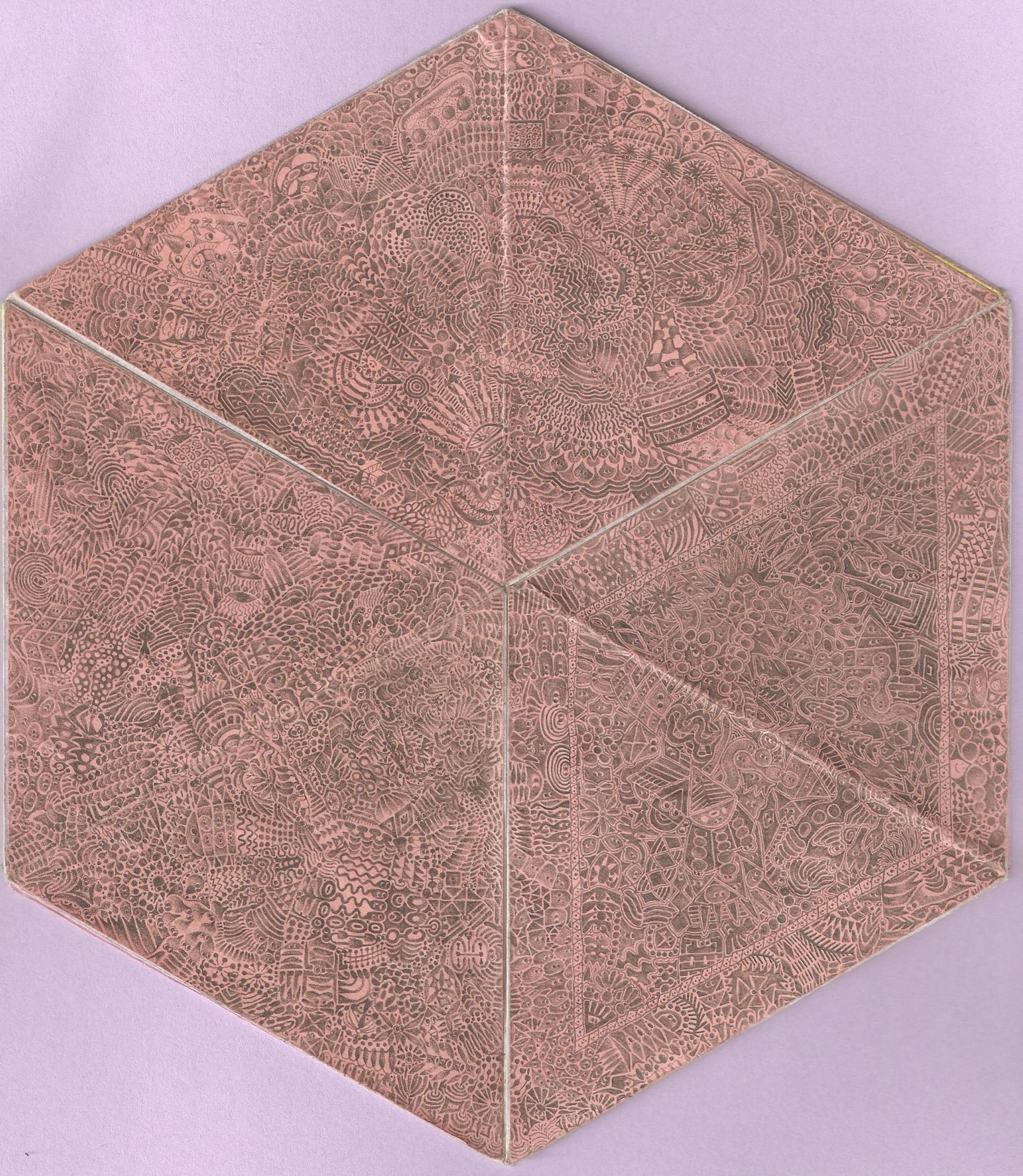 cara uno de tri-hexa-flexágono