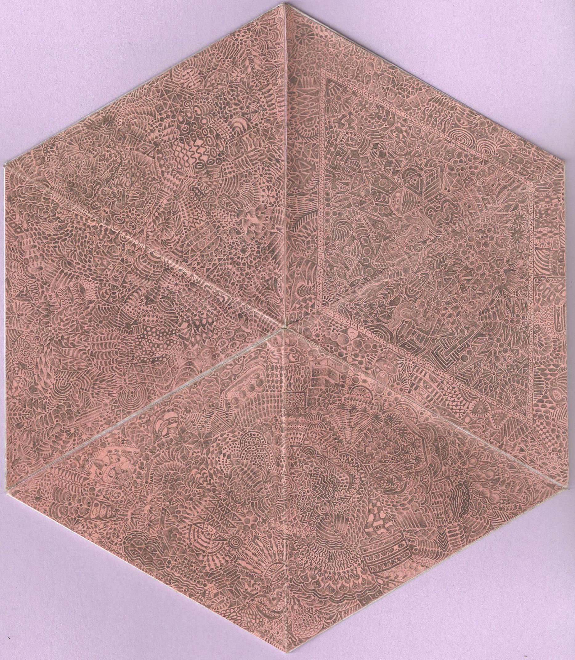cara uno de tri-hexa-flexágono