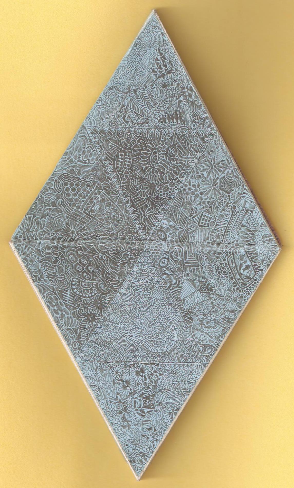 componente uno de cara tres de tri-hexa-flexágono