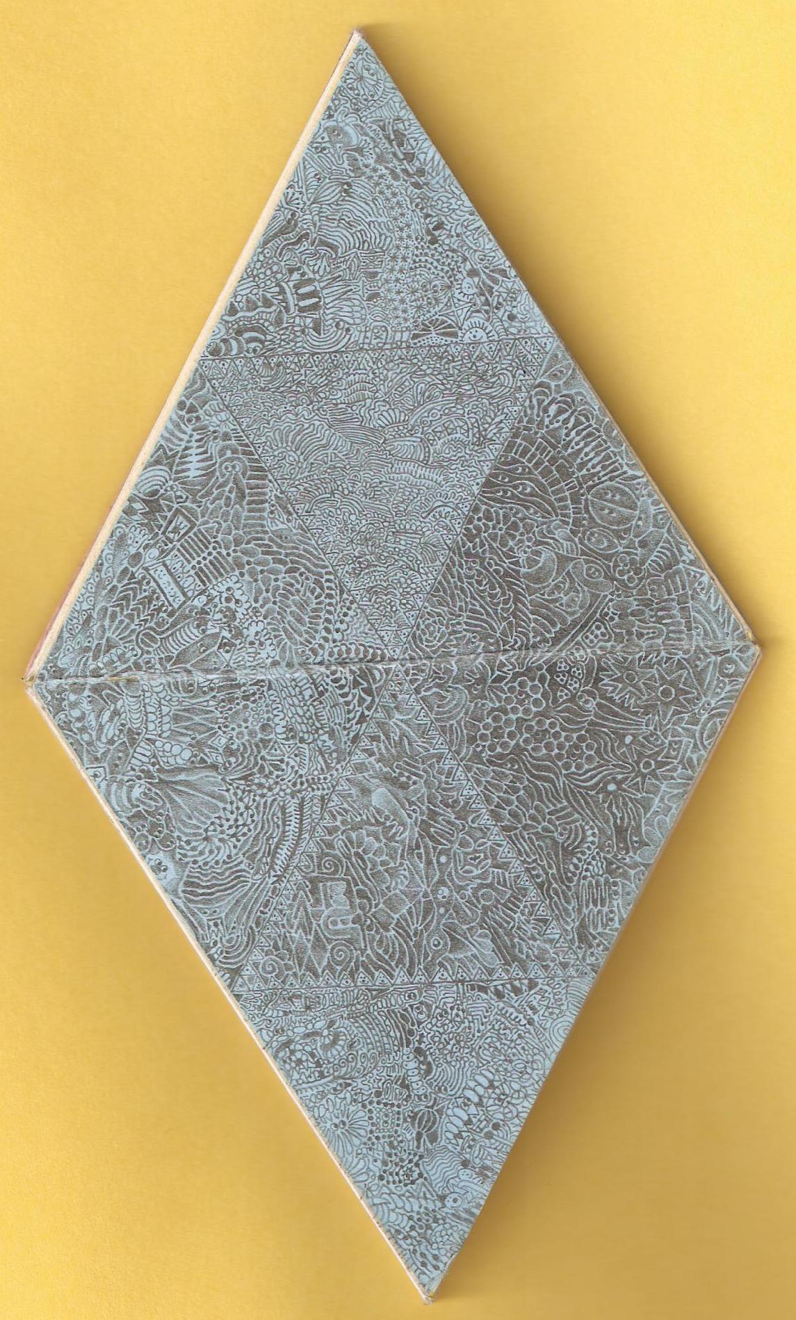 componente dos de cara tres de tri-hexa-flexágono