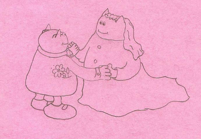 dibujo de pareja bailando con manos unidas